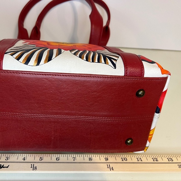 ANUSCHKA Purse Hand Painted Floral Flowers Leather Large Colourful Handbag - Picture 8 of 16